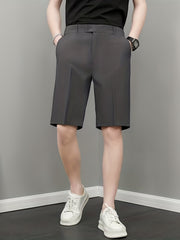 Men s Casual Solid Suit Shorts Spring Summer Business