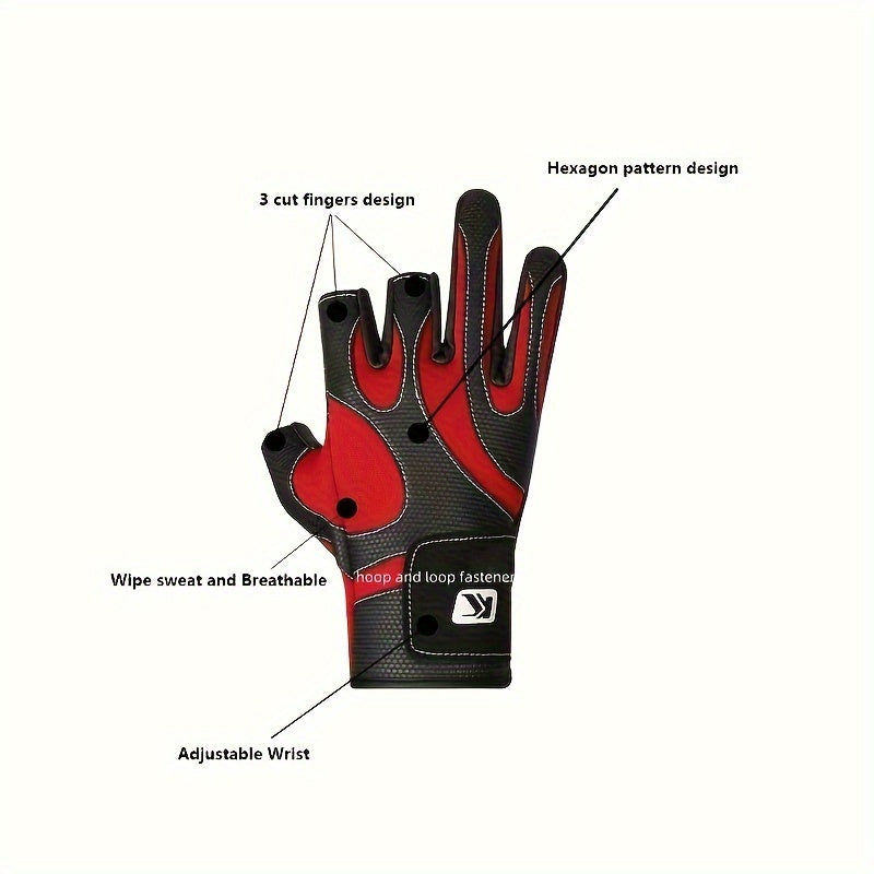 Anti Slip Half Finger Fishing Gloves