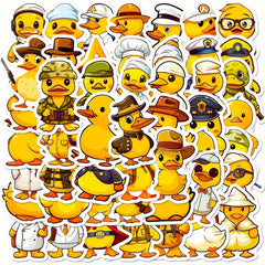 50pcs Yellow Duck Graffiti Stickers for Guitar Skateboard Phone Laptop