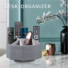 Desktop Remote Control Holder Waterproof PU Leather Storage Box