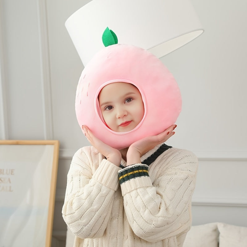 Holiday Party Headgear Soft Peach Plush Hat Photo Props Cartoon