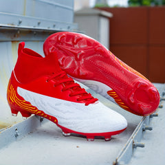 Professional Boy's AG Cleat Football Boots Anti Skid High Top Soccer Cleats