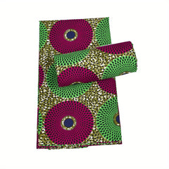 6 Yards African Fabric Golden Powder Ankara Cotton Fabric For Sewing