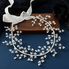 Tie Up Hair Hoop with Decor for Wedding