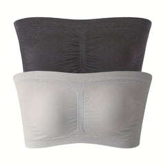 2 Pack Plus Size Tube Bra Set High Stretch Strapless