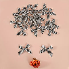 20pcs Christmas Mini Bow Ribbon Plaid DIY Crafts Christmas Bow Decoration