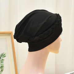 Pre tied Braid Elastic Turban Cap Head Wraps Lightweight Bonnet Women