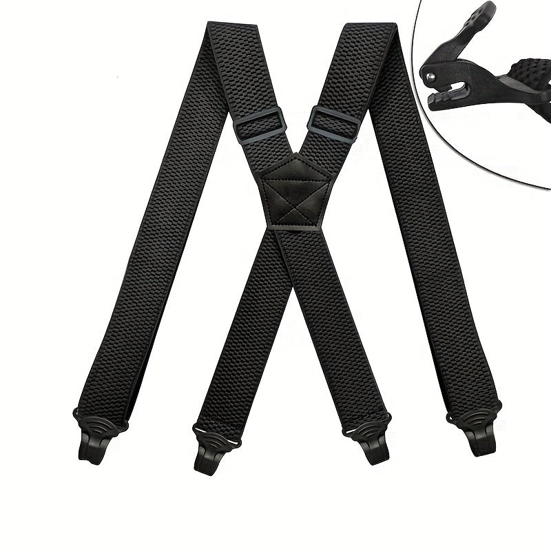 Men's Adjustable Elastic Suspenders For Trousers Braces with 4 Clips