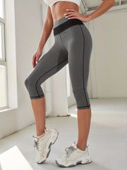 High Stretch Yoga Pants with Contrast Stitching for Women