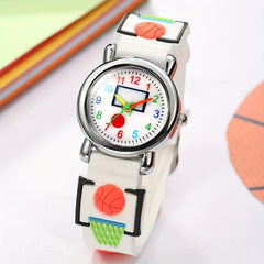3D Embossed Children's Watch Basketball Pattern Sports Watch