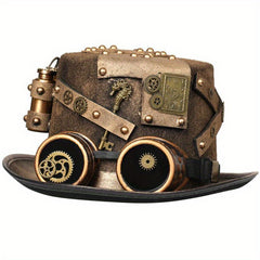 Steampunk Golden Hat With Goggles Stage Performance Halloween Cosplay