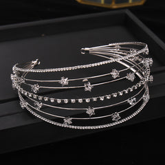 Faux Pearl Rhinestone Crown Headband Wedding Bride Tiara