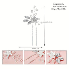 Crystal Faux Pearl U-shaped Hairpin Bride Head Jewelry