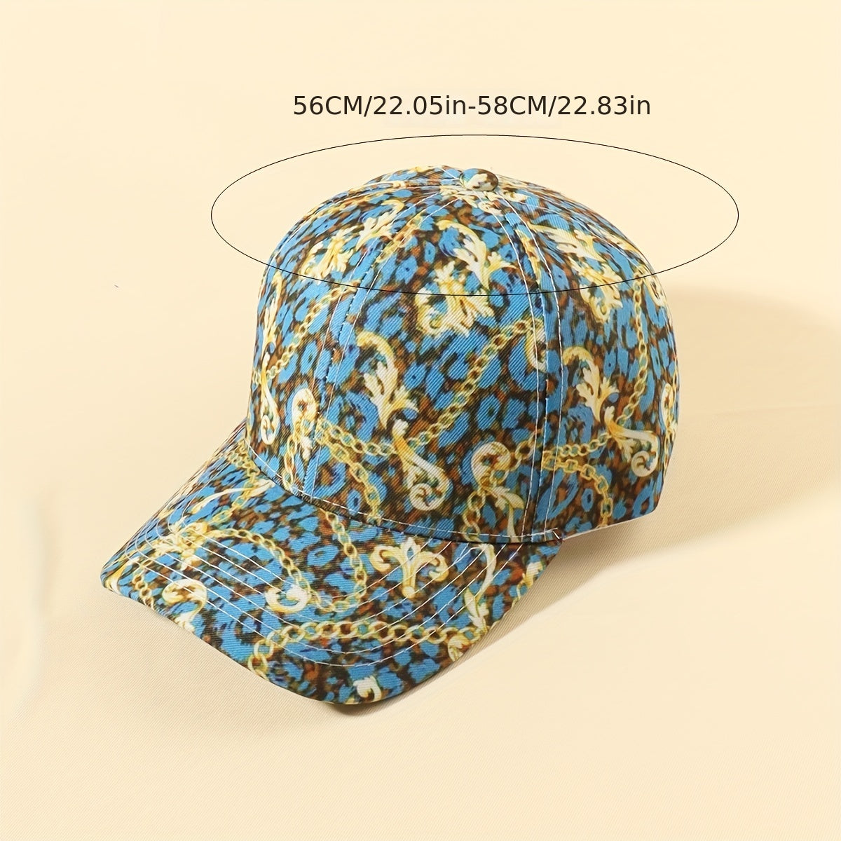 Vintage Chain Print Baseball Cap Hip Hop Lightweight Sun Hat Unisex