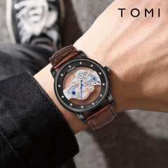 Teens Full Double-sided Hollow Mechanical Wrist Watch