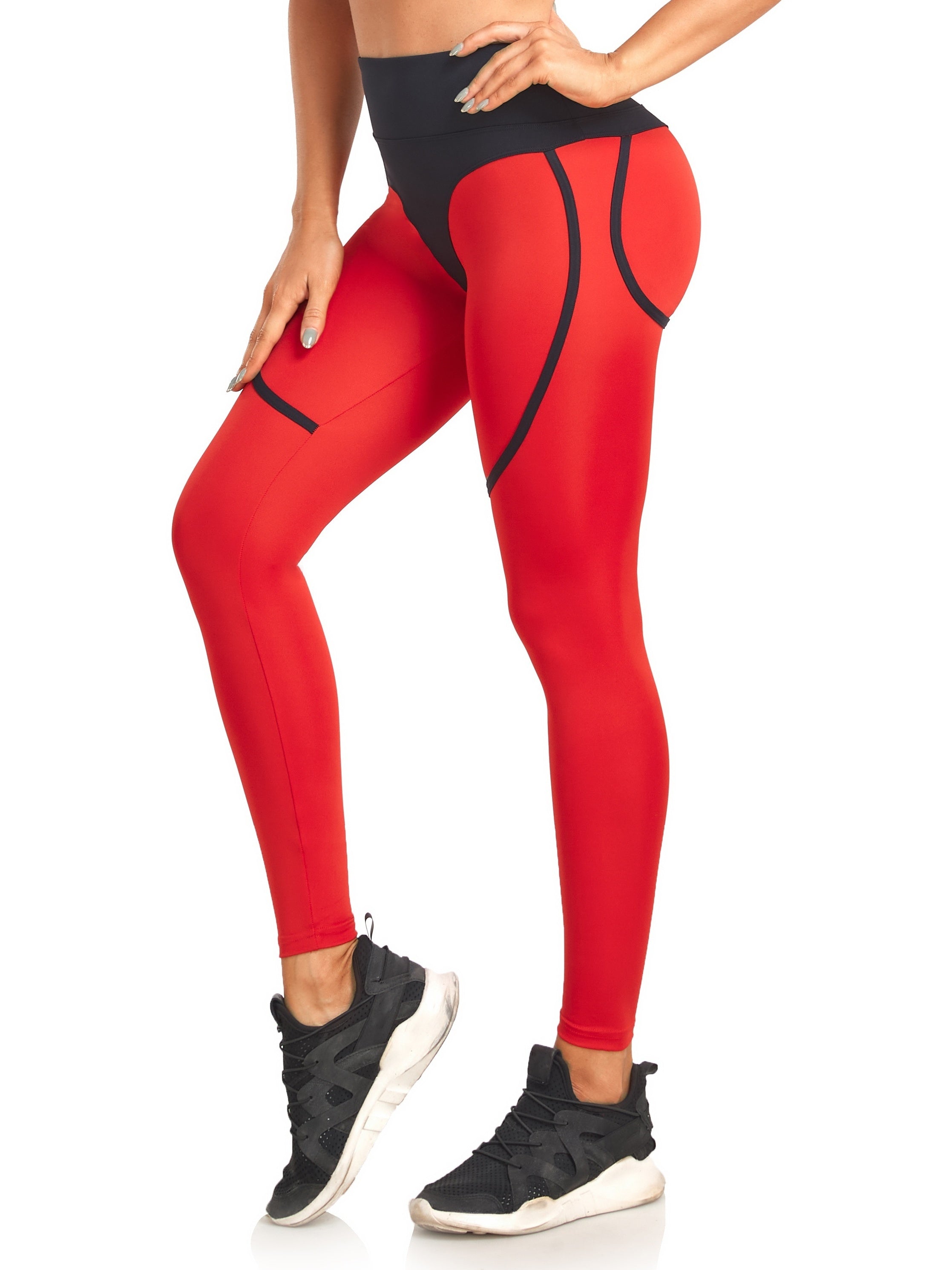 Two Tone Patchwork Sexy Yoga Leggings Moisture Wicking Workout Tights