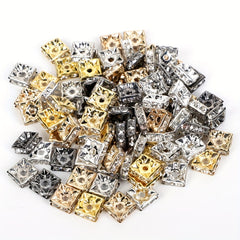 50pcs Mixed Square Rhinestone Crystal Beads for DIY Jewelry Making