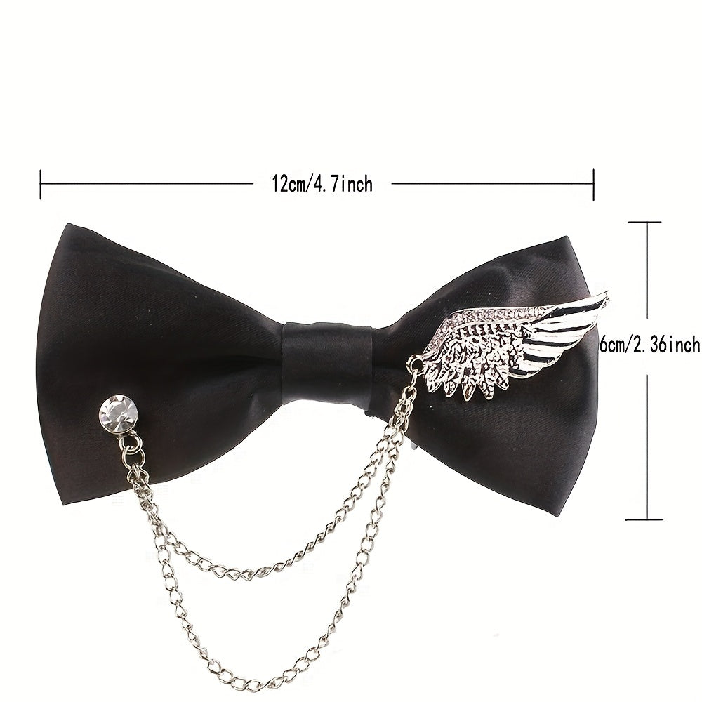Metal Chain Double Layer Bow Tie Men's Party Dress Bow