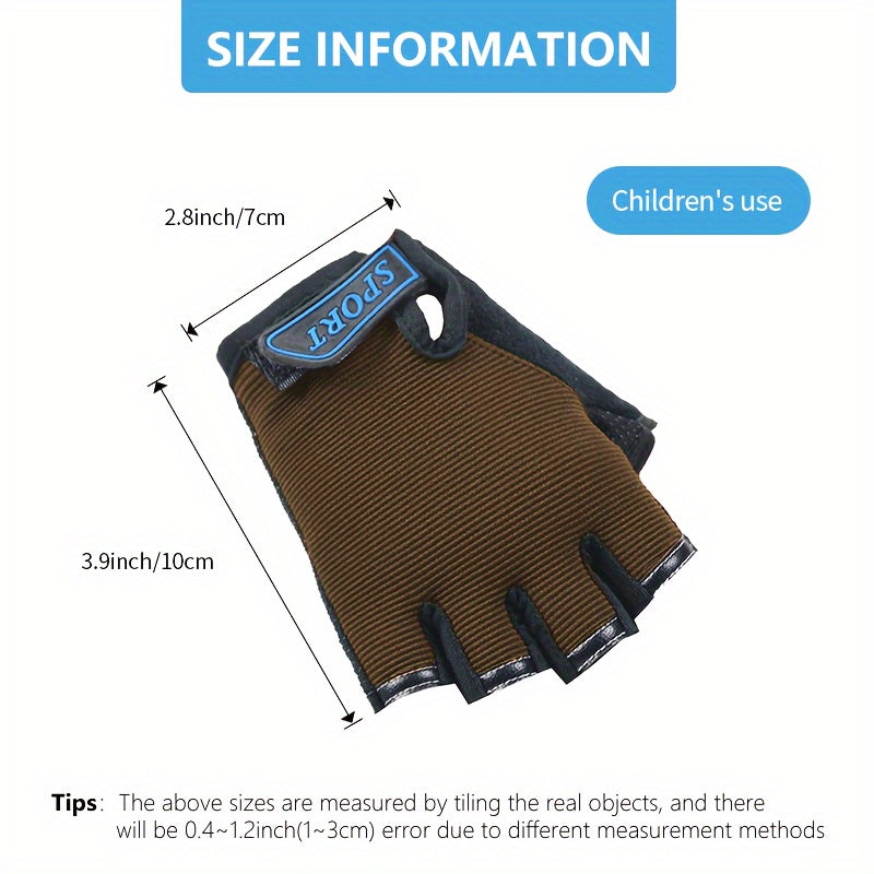 Kids Cartoon Half Section Outdoor Sports Gloves