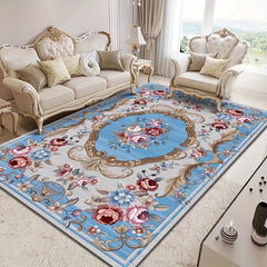 Vintage Floral Area Rug Soft and Non Slip Polyester Mat