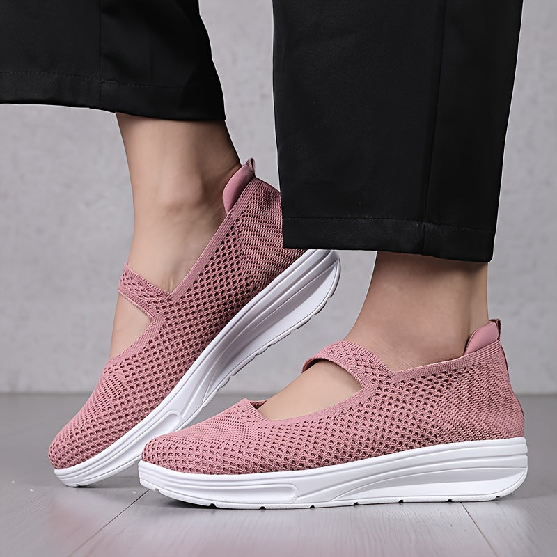 Women's Breathable Woven Sneakers Slip On Outdoor Shoes Low Top Walking Shoes