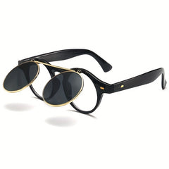 Men's Retro Flip Sunglasses Mixed Decorative Beach Glasses