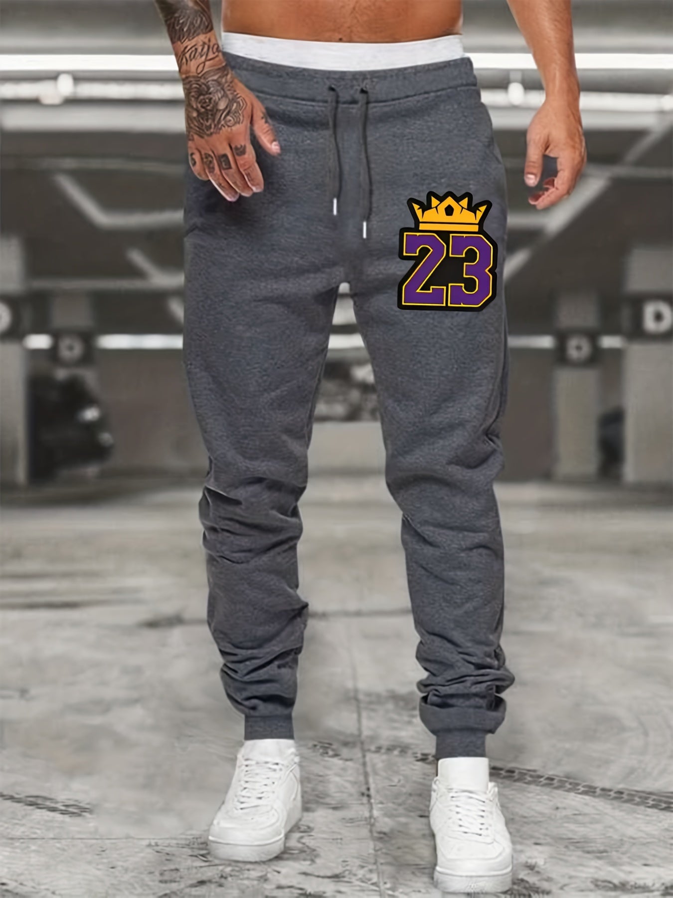 Number 23 Pattern Print Men's Sweatpants Casual Jogger Pants