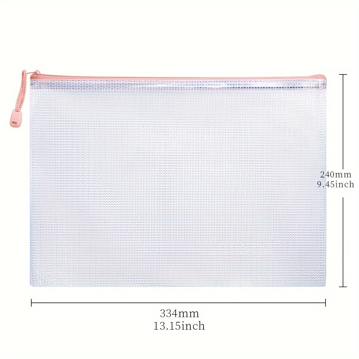 100pcs Mesh Zipper Bag File Bag Waterproof File Folder Pink