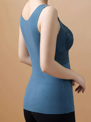 Lace Thermal Top V Neck Sleeveless Soft Comfort Women's Lingerie