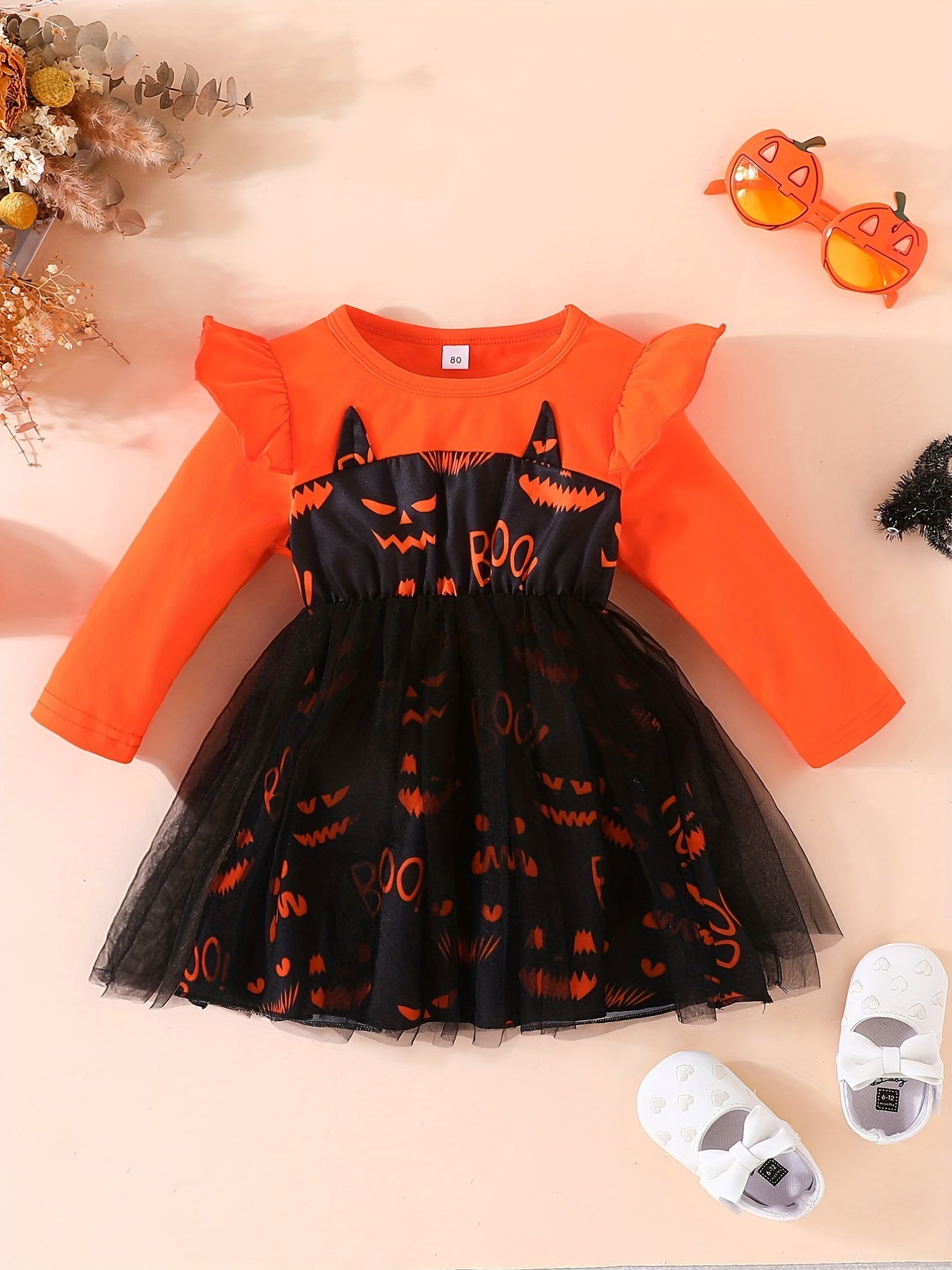 Halloween Baby's Cartoon Print Dress