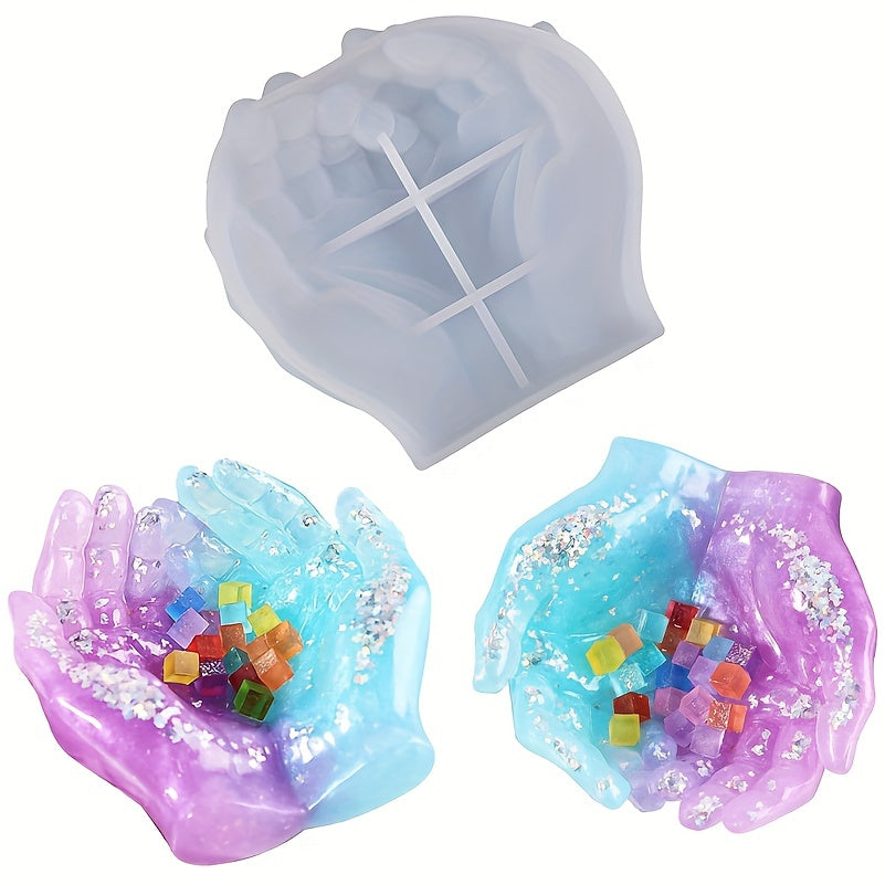 Candle Tray Silicone Mold DIY Hand Dish Flower Pot Resin Storage Box Craft
