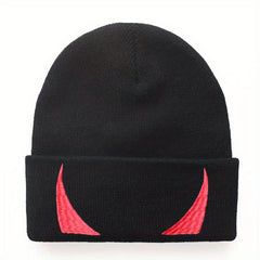 Men's Eye Embroidery Winter Soft Beanie Knitted Hat