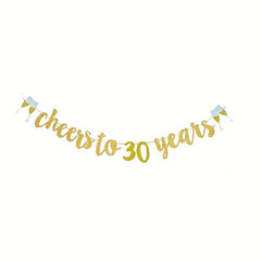 Alphabet Pull Flower CHEERS TO 10 90 Flag Birthday Party Decoration