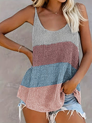 Striped Knitted Cami Top Beach Casual Top