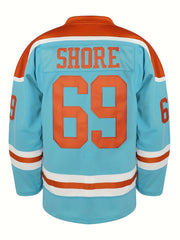 Men's Dog Pattern Ice Hockey Jersey Classic Embroidered Retro V neck