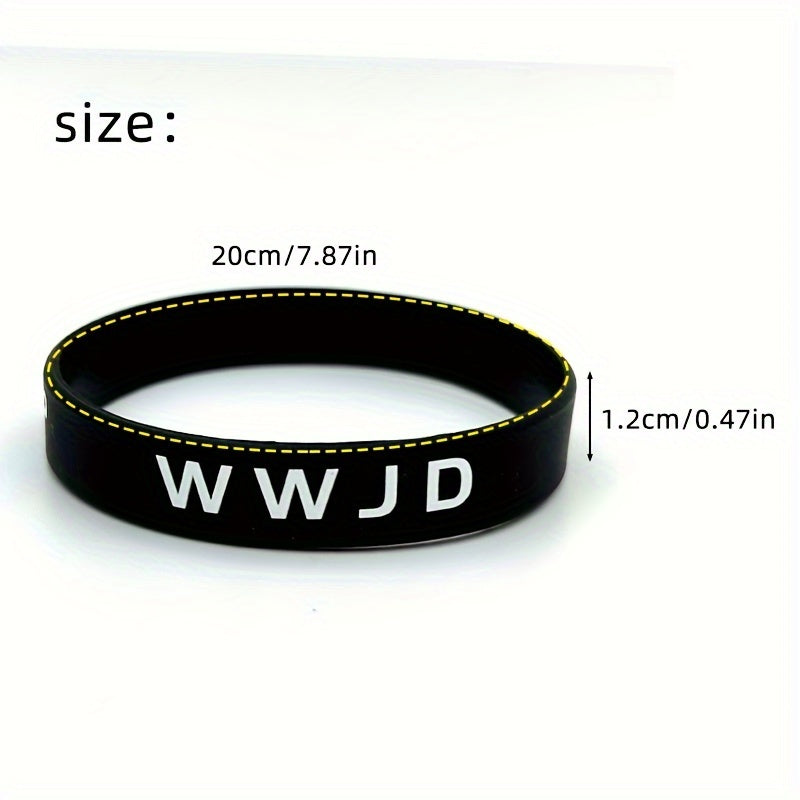 WWJD Colored Rubber Wristband Bracelet Women's Party Accessories
