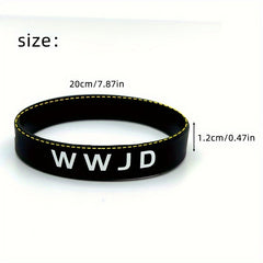 WWJD Colored Rubber Wristband Bracelet Women's Party Accessories