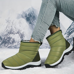 Non Slip Medium Tube Snow Boots Thickened Velvet Warm Shoes