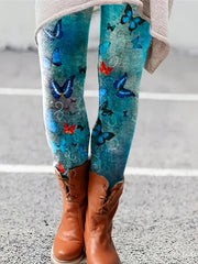 Butterfly Print High Rise Leggings