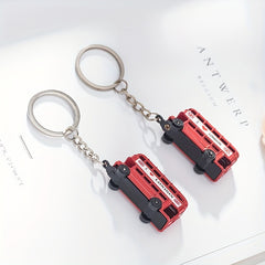 London Double Decker Bus Telephone Booth Keychains