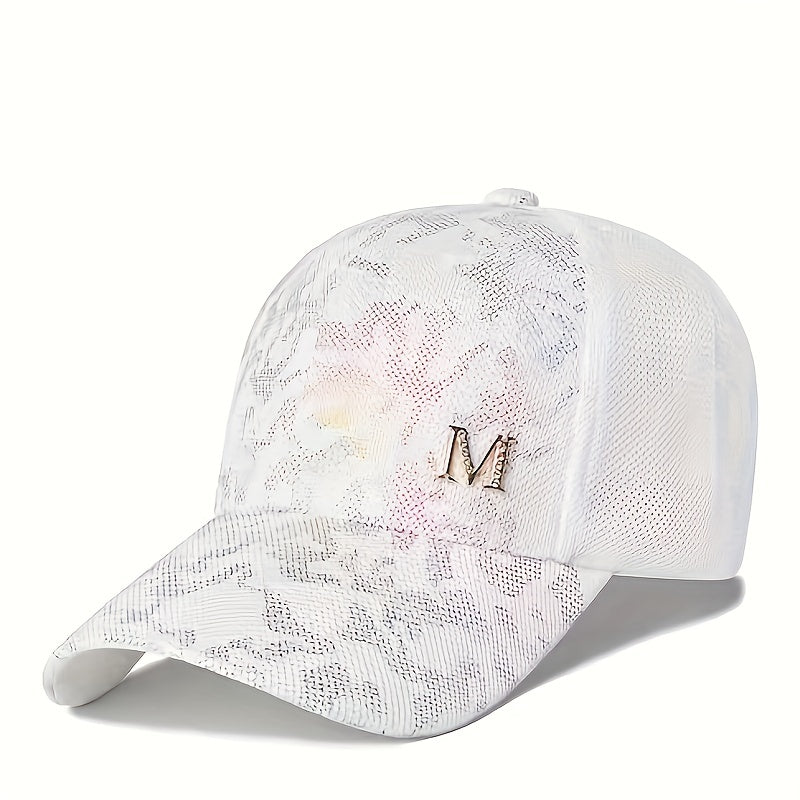 M Decor Lace Baseball Cap Mesh Embroidery Dad Hats Sun Hat