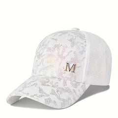 M Decor Lace Baseball Cap Mesh Embroidery Dad Hats Sun Hat