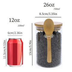 Glass Jars With Airtight Lids And Spoon Set