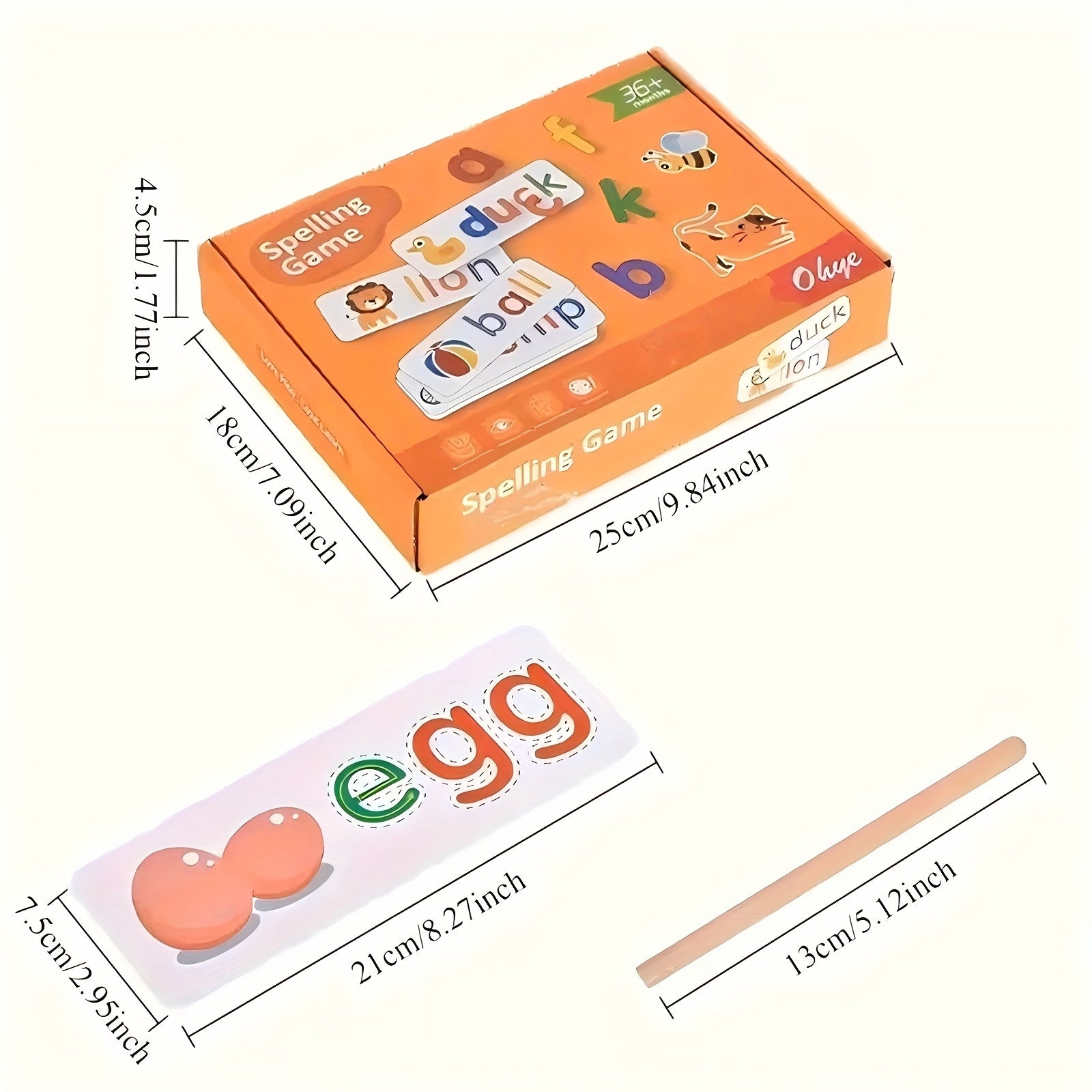 Alphabet Tracing Learning Toy for Kids Spelling Blocks with Animal Illustrations