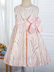 Flower Girls Wedding Outfit Bow Waisted Sleeveless Princess Dress
