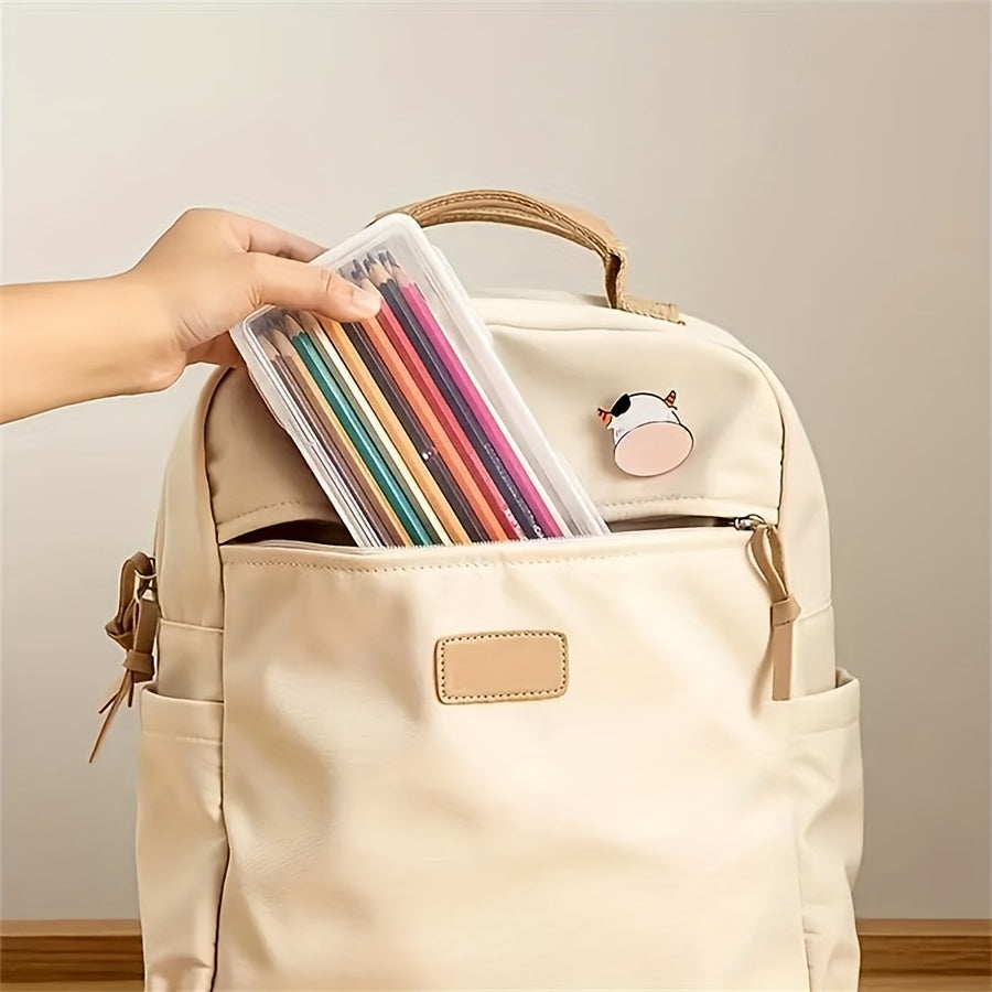 Transparent Pen Box Large Capacity Pencil Storage Box Pencil Bag Stationery Box