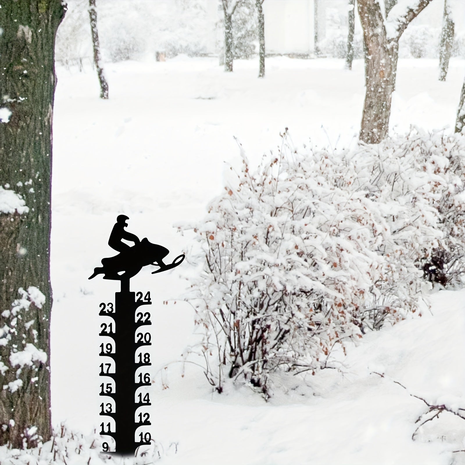 Snow Gauge Christmas Snowflake Snowfall Measuring Stick Garden Stakes