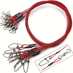 24pcs Steel Fishing Leaders Wire 56 7KG Heavy Duty Saltwater Fish Leader