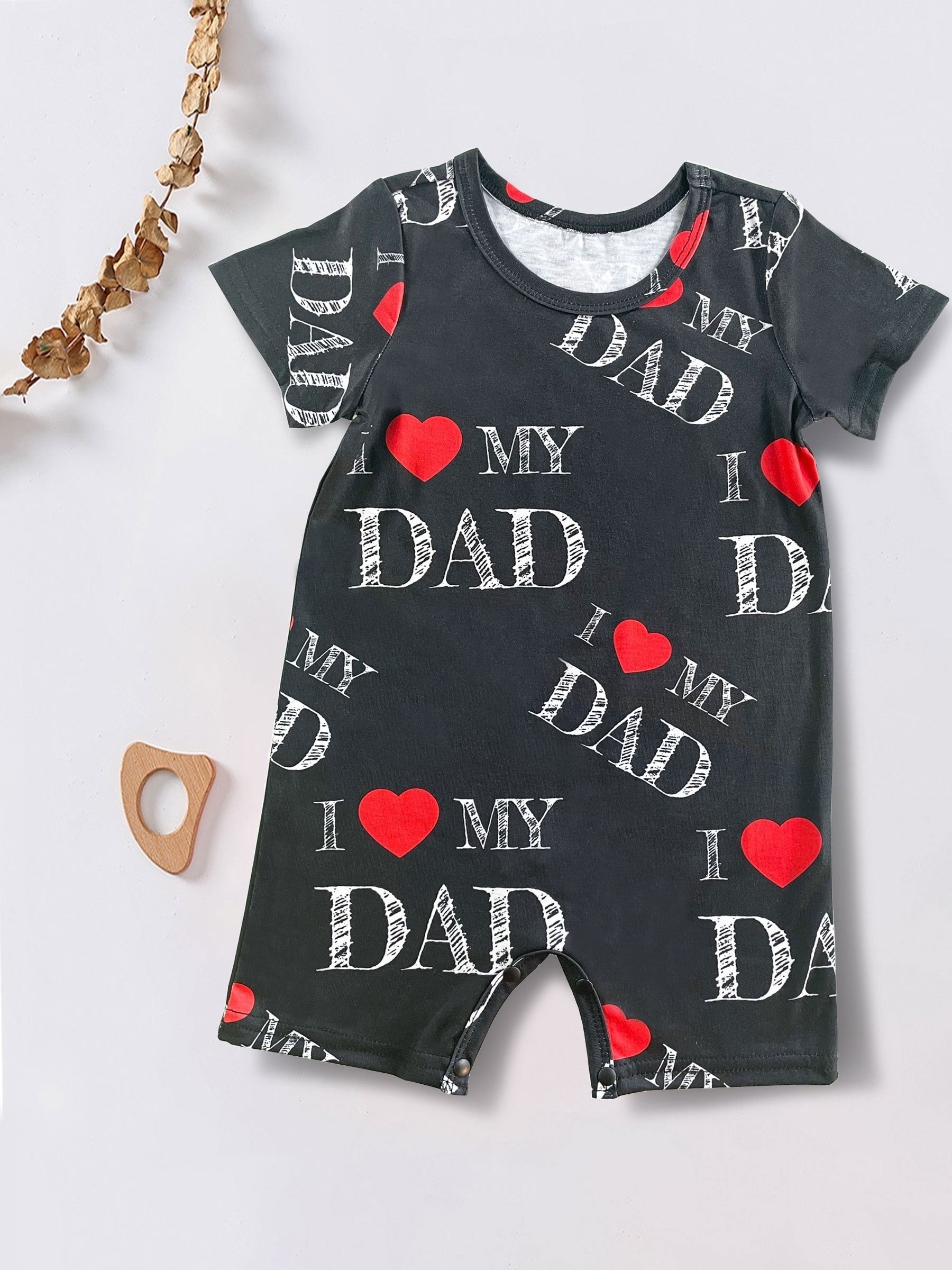 Baby Boys Casual I Love My Dad Romper Jumpsuit