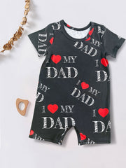 Baby Boys Casual I Love My Dad Romper Jumpsuit
